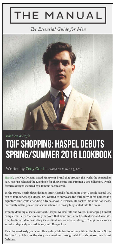 themanual.com features debut of Haspel's spring/summer 2016 collection
