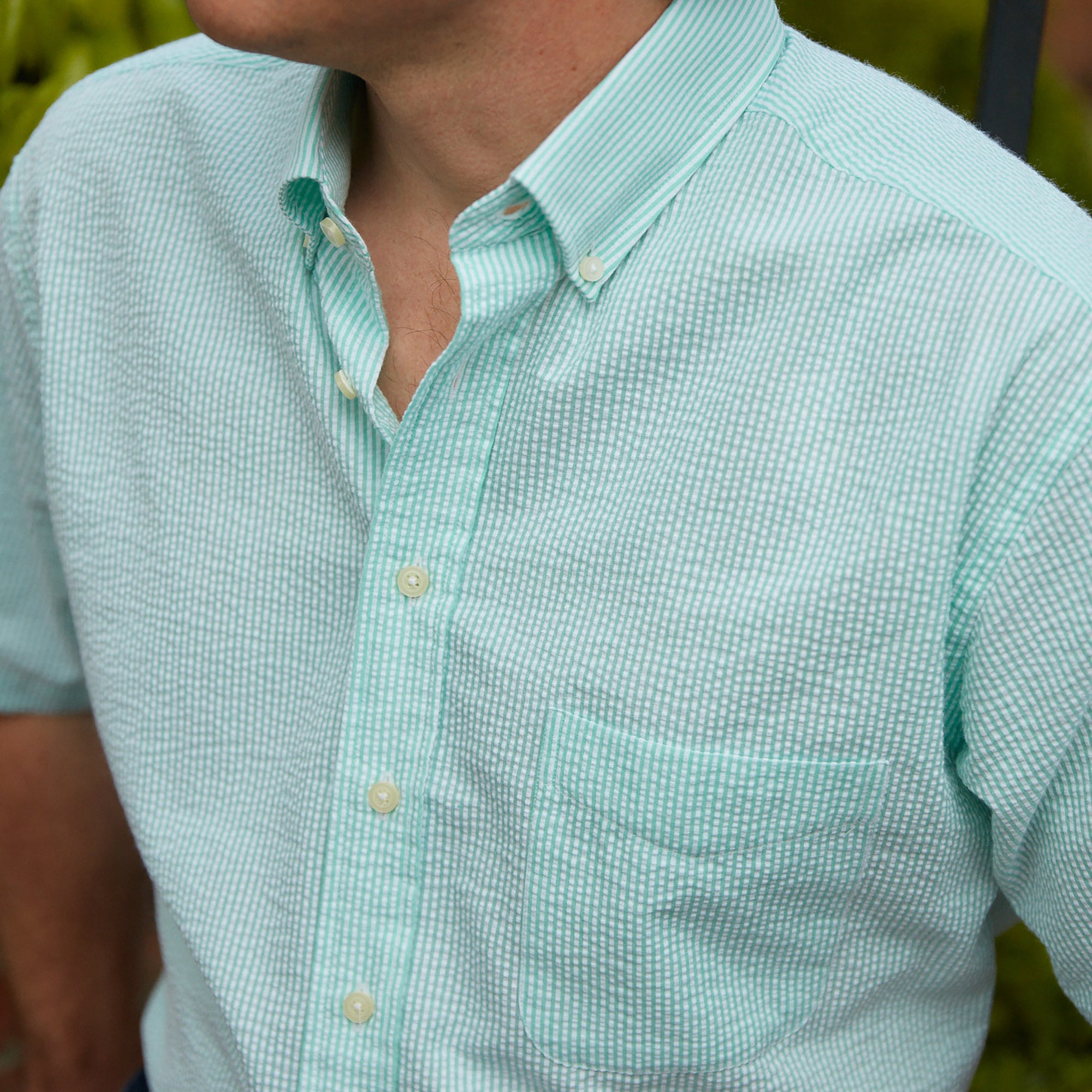 Classic Striped Seersucker Short Sleeve Shirt – brinell