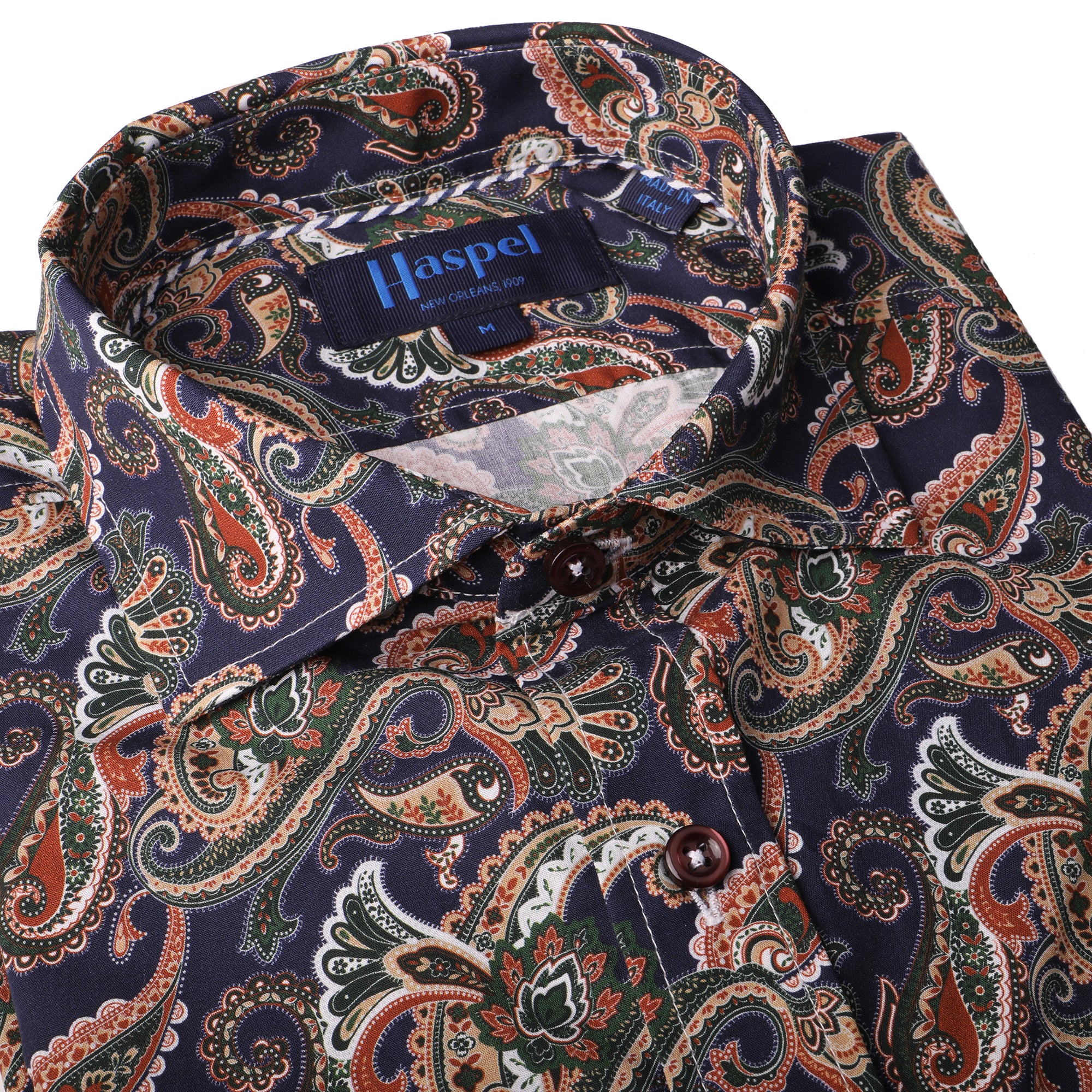 Classic Cotton Shirt - Speckled Paisley BLUE MULTI