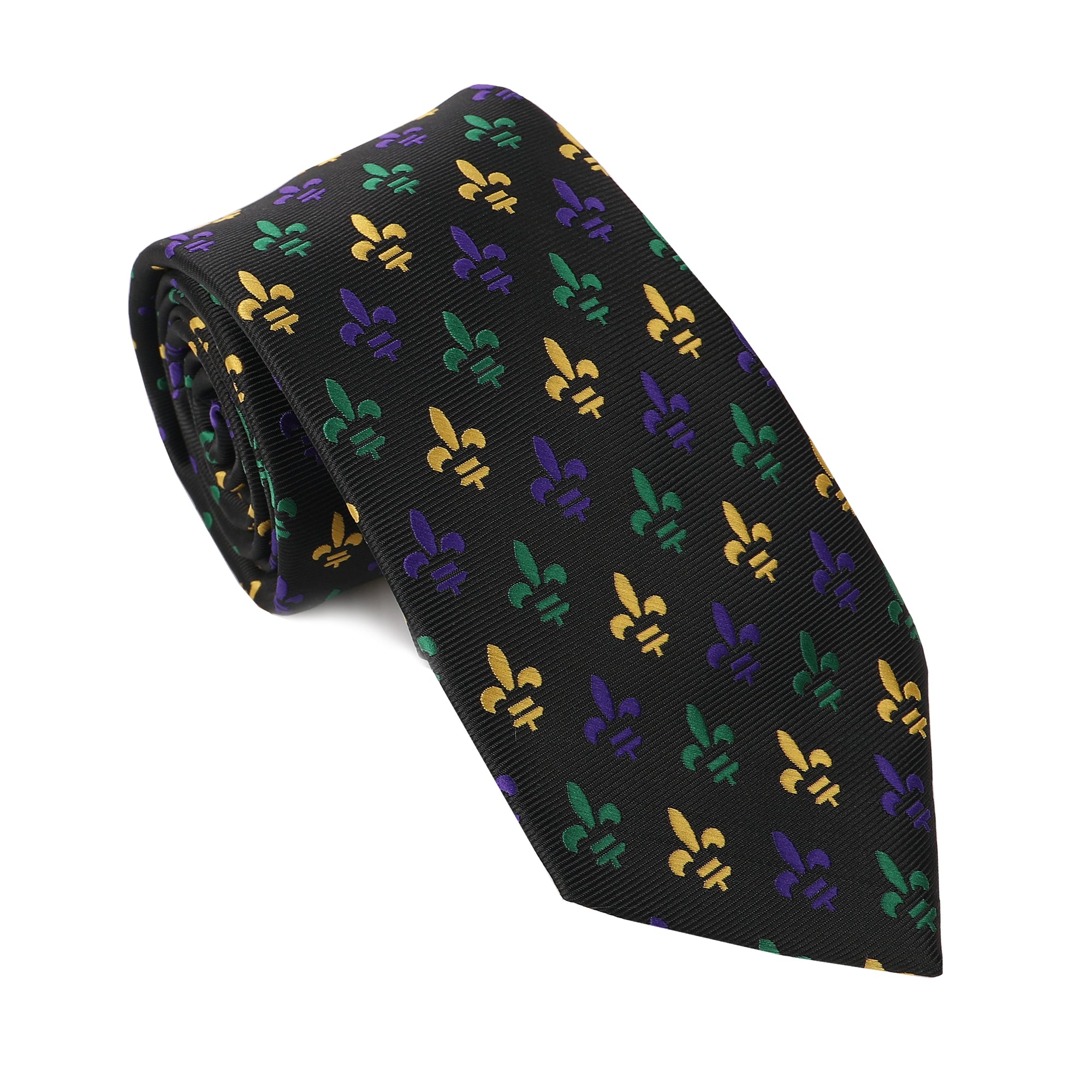 Fleur-de-lis Necktie. New Orleans Inspired Vegan Men's Tie. Fleur de Lis, French Heraldry Neck Tie for Groom. French Wedding, Nola Wedding