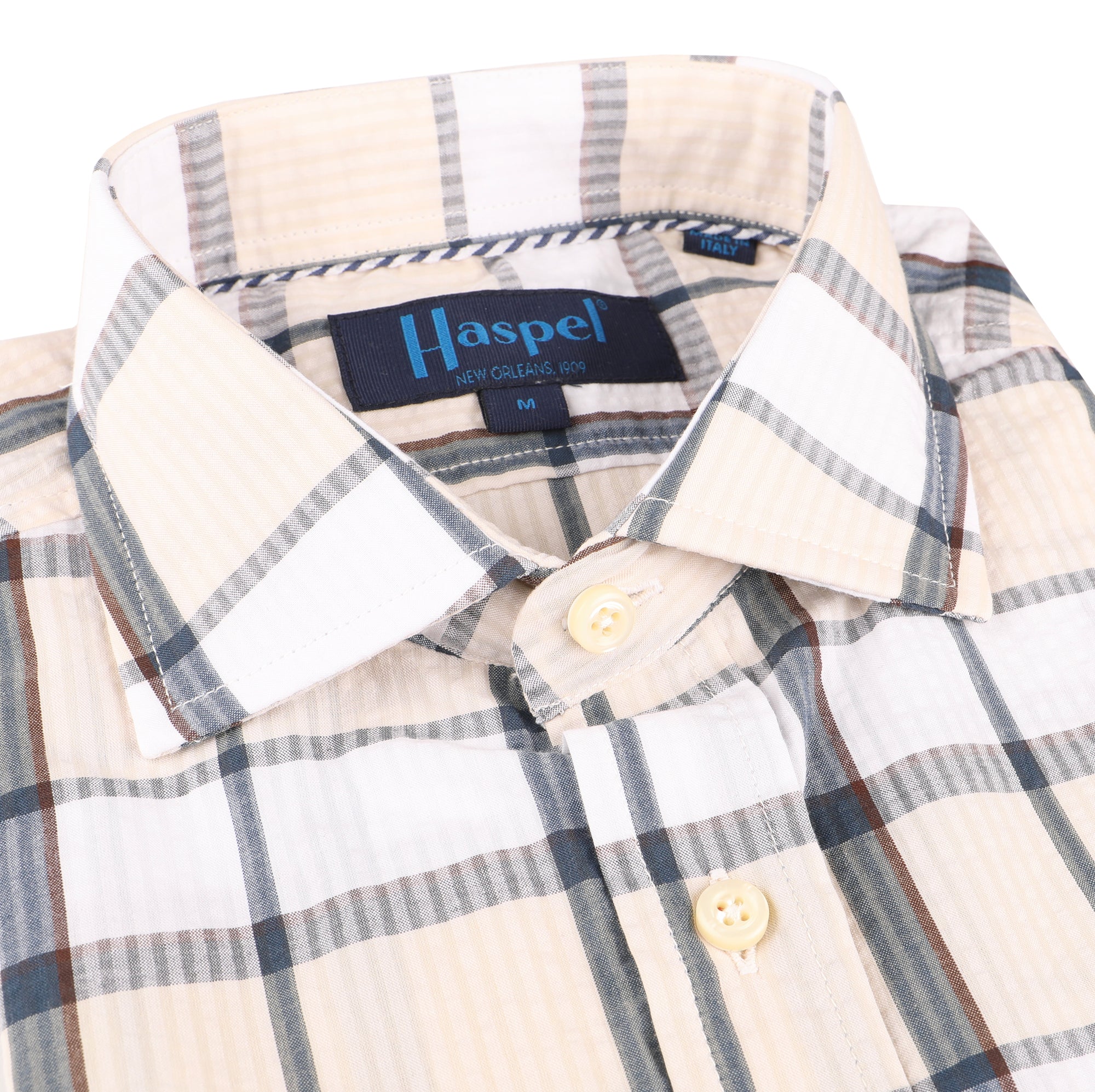 Hutspah 1970's Plaid Cotton Seersucker Shirt 