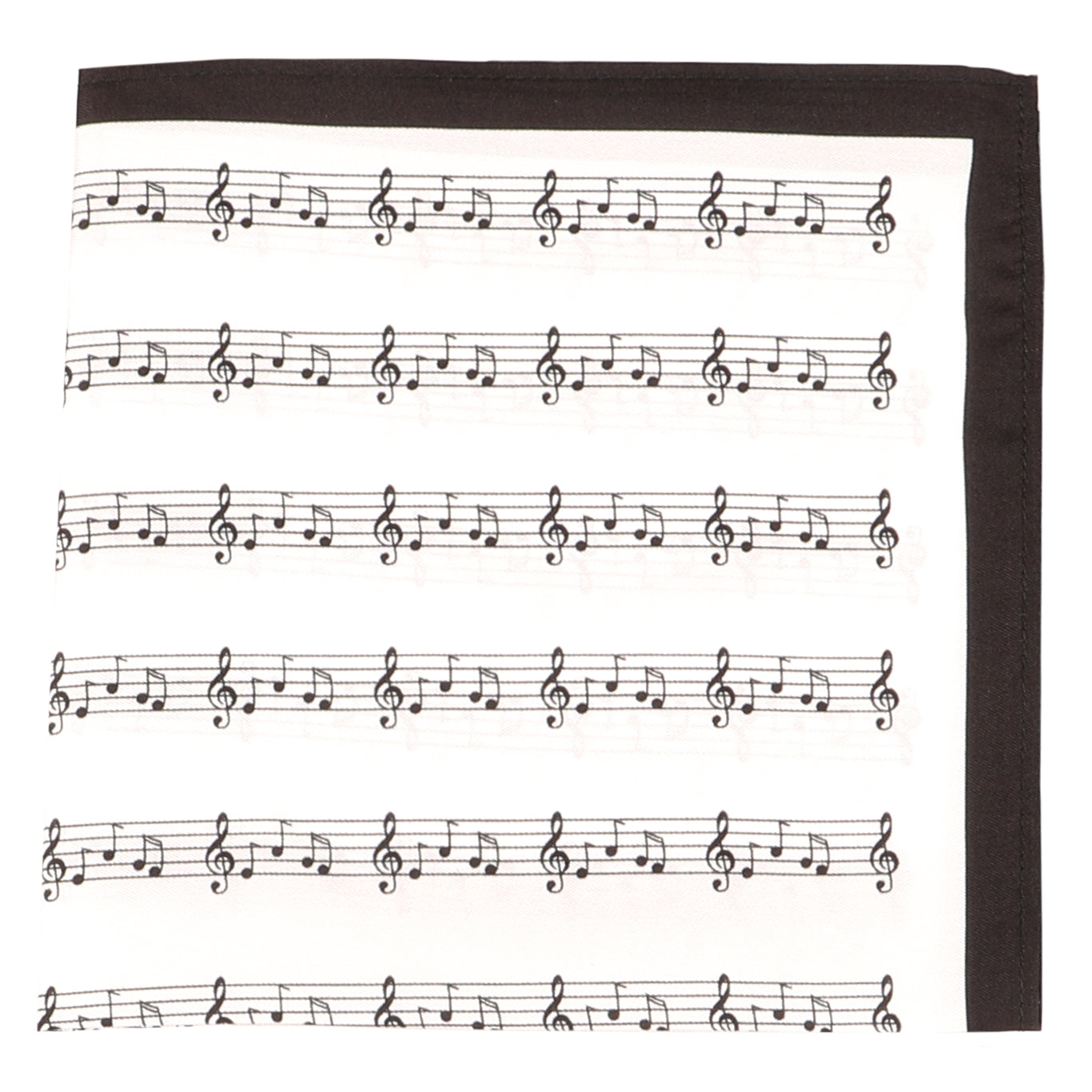 Musical Notes Black & White Silk Pocket Square