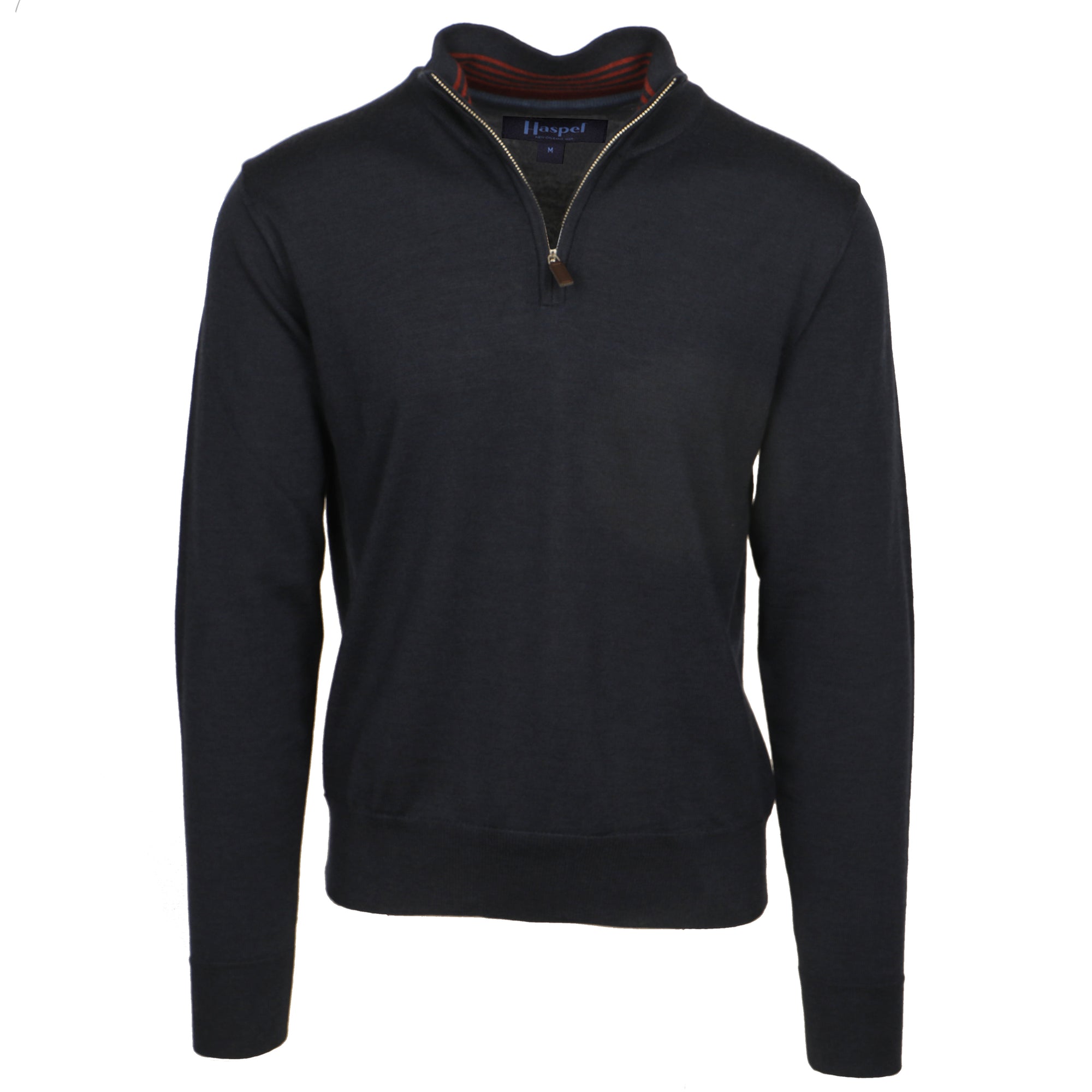 Joseph Solid Black Quarter Zip, Men's Pullover