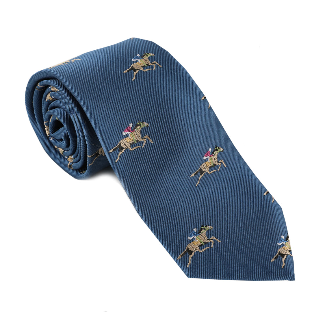 Men's Ties, Navy with Light Blue Box Print