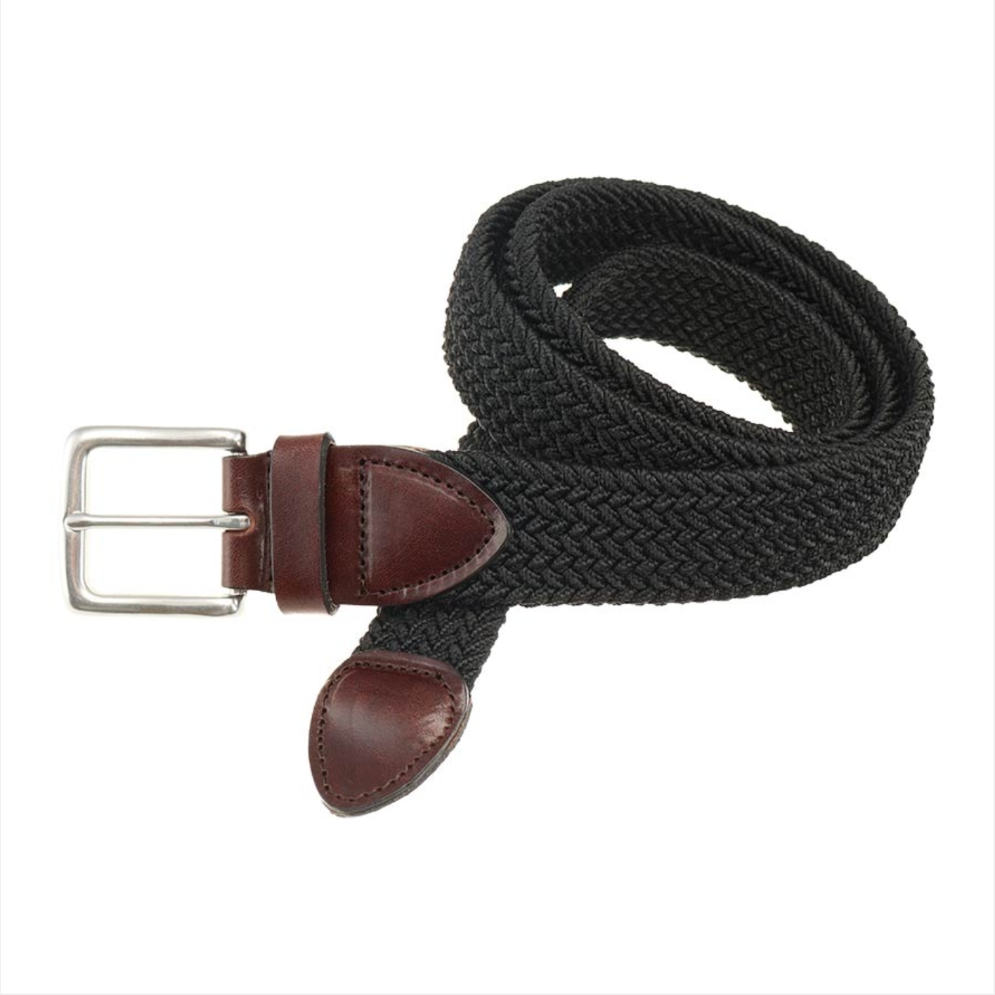 Brown Braided Leather Belt - Made In France