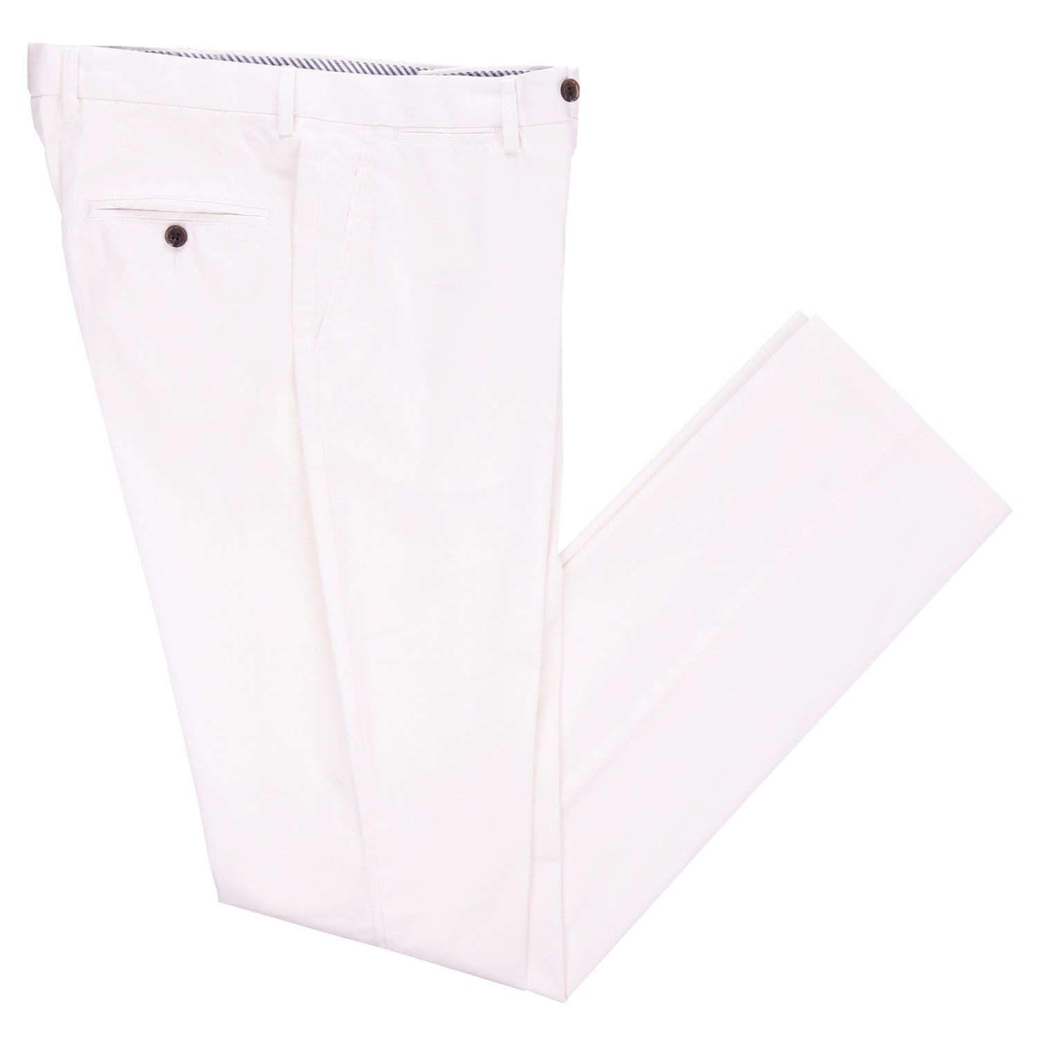 Lafitte White Cotton Twill Chino | Men's Casual Pants | Haspel