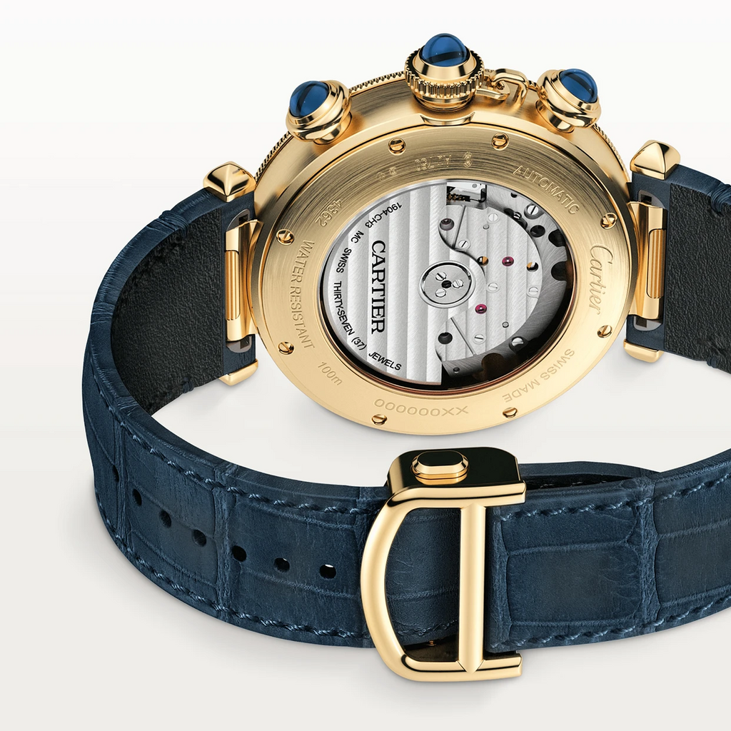 Montre chronographe Cartier Pasha en or 18 carats | 28 meilleures montres en or pour hommes Cartier pour reprendre le temps que vous avez perdu - GRANDGOLDMAN.COM