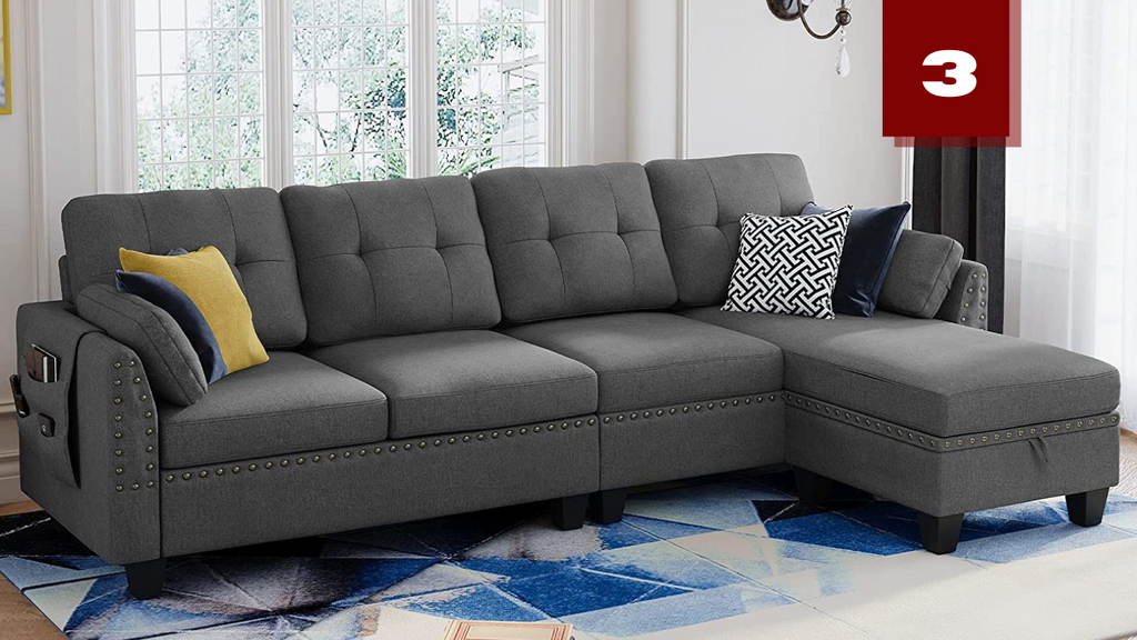 HONBAY L-Shaped Reversible Sofa - 24 Smart Reversible Couches & The Best Sofa Bed Online - TAX HAVEN - TAXHVN.COM