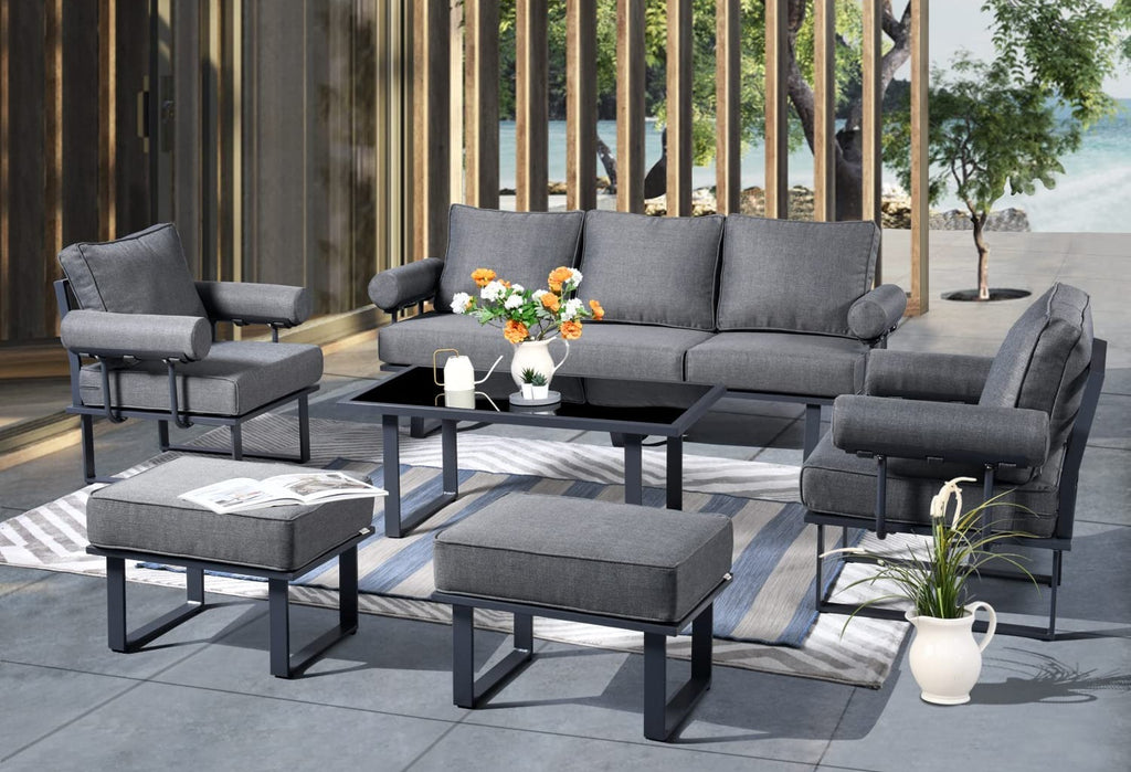 Ensemble de meubles toutes saisons HOOOWOOO - Les meilleurs modules d'extérieur pour faire de votre terrasse un salon confortable - TAXHVN.COM