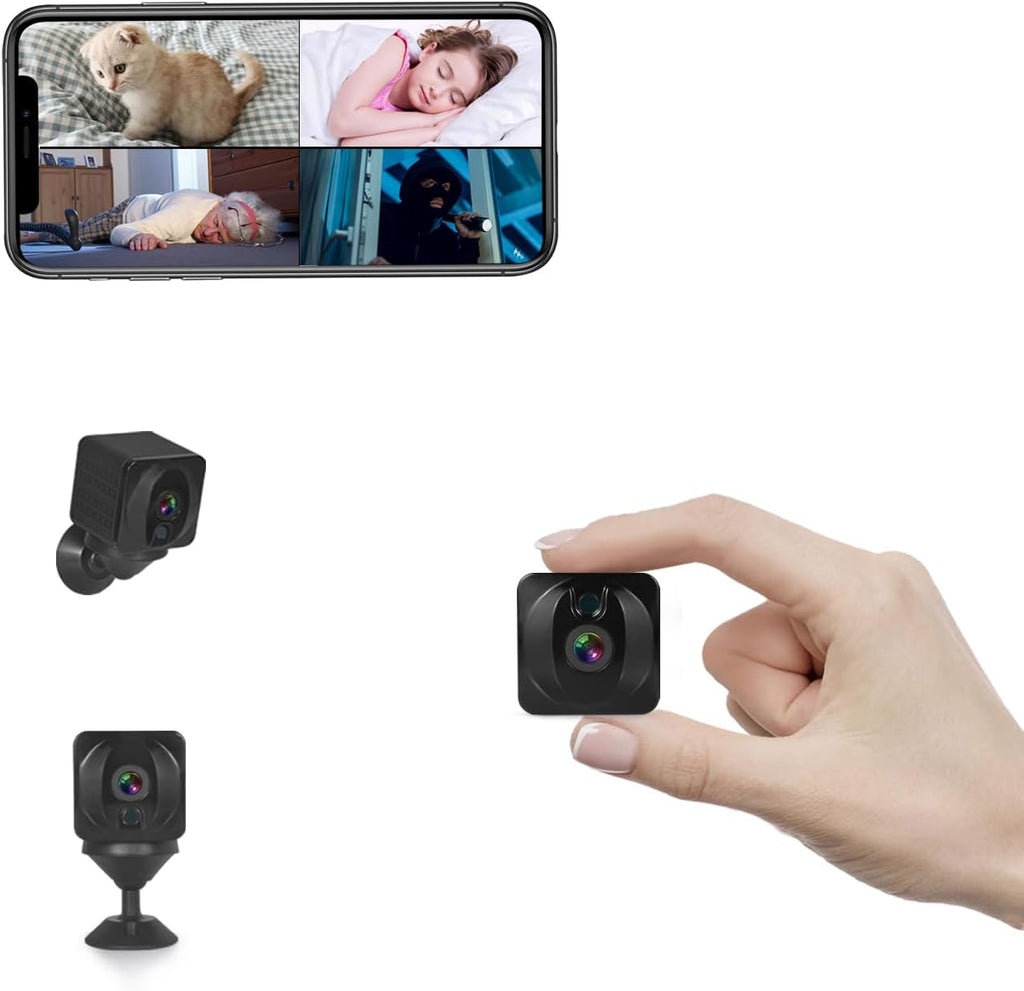 NANNY CAM: Mini Spy Hidden Camera 4K Small WiFi Home Security Camera Tiny with AI Motion Detection - best hidden cameras for bedroom, bathroom and home - GRANDGOLDMAN.COM