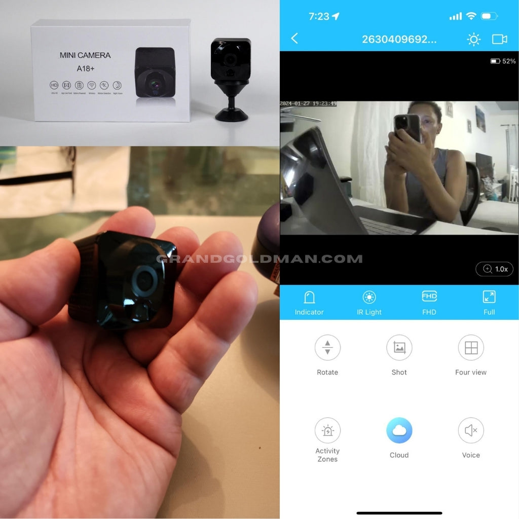 NANNY CAM : Mini caméra espion cachée 4K petite caméra de sécurité domestique WiFi minuscule avec détection de mouvement AI - meilleures caméras cachées pour la chambre, la salle de bain et la maison - GRANDGOLDMAN.COM