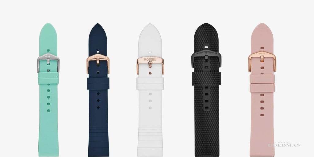 Meilleur bracelet de montre en silicone : Bracelet de montre interchangeable en silicone Fossil - 24 meilleurs bracelets de montre : Guide des bracelets abordables (y compris Apple 2023) - GRANDGOLDMAN.COM