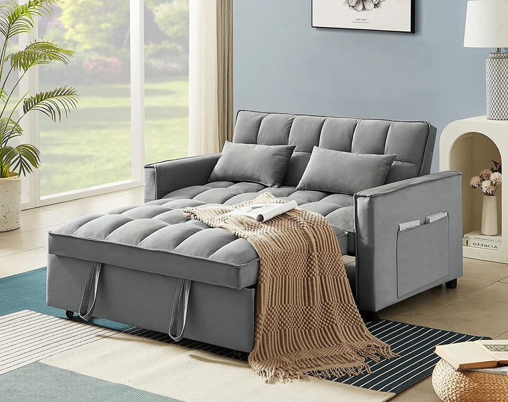 3 in 1 Convertible Velvet Sofa Bed - 24 Smart Reversible Couches & The Best Sofa Bed Online - TAX HAVEN - TAXHVN.COM