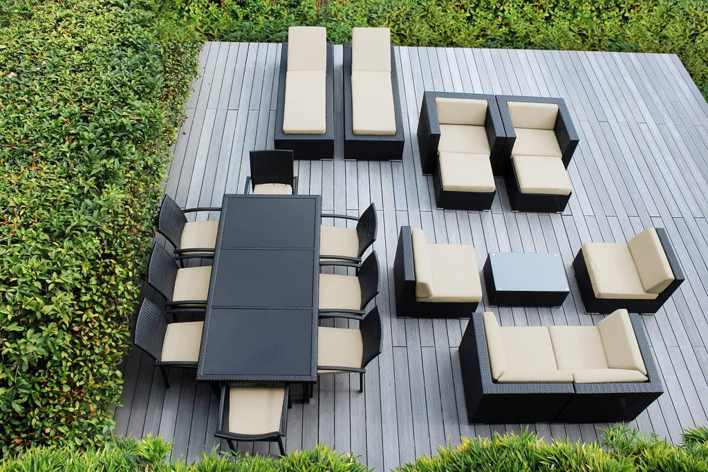 Ohana Lounge & Dining sæt (20 PC) - De bedste udendørs sektioner til at gøre din terrasse til en hyggelig lounge - TAXHVN.COM