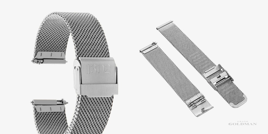 Meilleur bracelet de montre milanais : TREIZE Bracelet de montre en maille milanaise en acier inoxydable - 24 meilleurs bracelets de montre : Guide des bracelets abordables (y compris Apple 2023) - GRANDGOLDMAN.COM