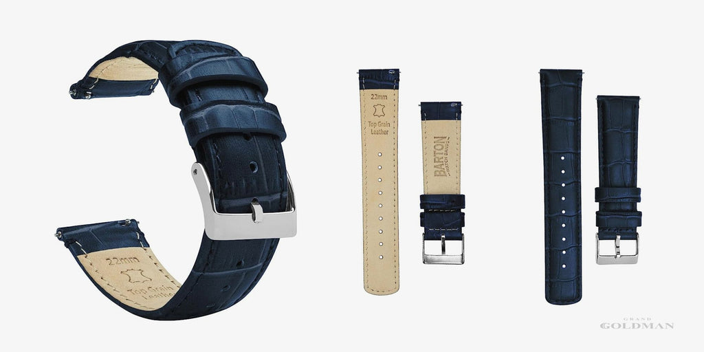 Meilleur bracelet de montre en relief crocodile : Bracelet de montre en cuir gaufré crocodile Barton - 24 meilleurs bracelets de montre : Guide des bracelets abordables (y compris Apple 2023) - GRANDGOLDMAN.COM