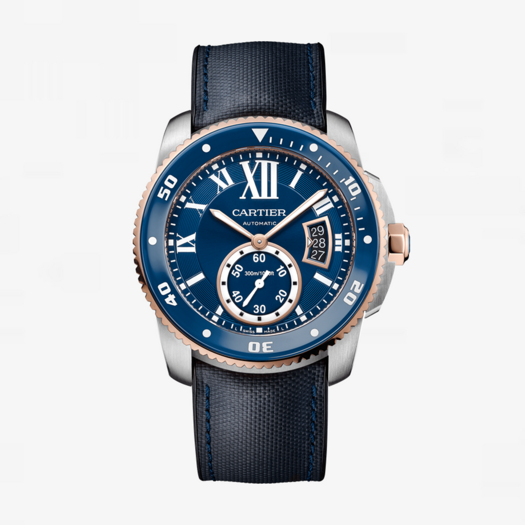 Montre Calibre de Cartier Diver pour homme cadran bleu | 28 meilleures montres en or pour hommes Cartier pour reprendre le temps que vous avez perdu - GRANDGOLDMAN.COM