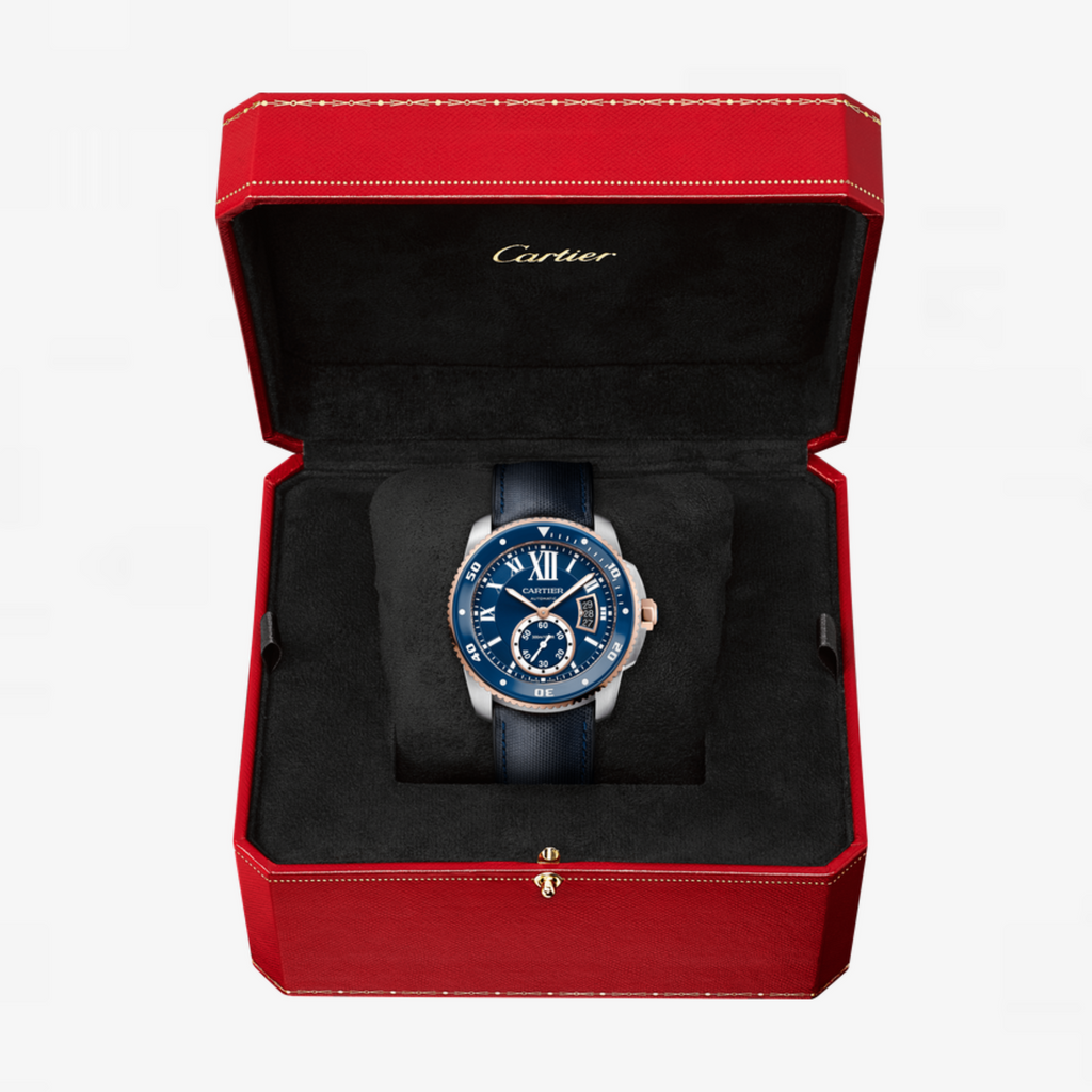 Montre Calibre de Cartier Diver pour homme cadran bleu | 28 meilleures montres en or pour hommes Cartier pour reprendre le temps que vous avez perdu - GRANDGOLDMAN.COM