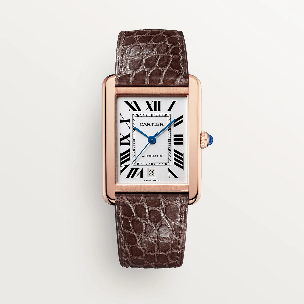 Cartier Tank Solo XL Cadran Argent Opaline Homme | 28 meilleures montres en or pour hommes Cartier pour reprendre le temps que vous avez perdu - GRANDGOLDMAN.COM