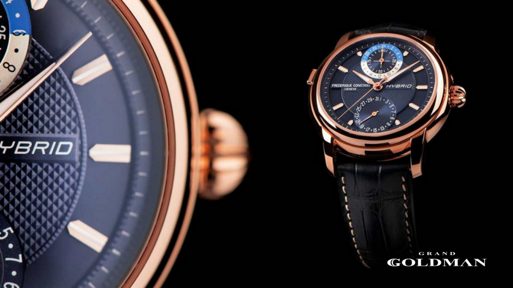 MONTRE Frédérique Constant Hybrid Manufacture SUR FOND NOIR - 25 meilleures montres de luxe à moins de 10 000 USD dans lesquelles investir maintenant - GRANDGOLDMAN.COM