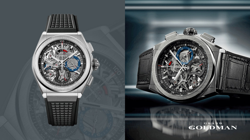 Zenith Defy El Primero WATCH, collage sur fond gris foncé - 25 meilleures montres de luxe à moins de 10 000 USD dans lesquelles investir maintenant - GRANDGOLDMAN.COM