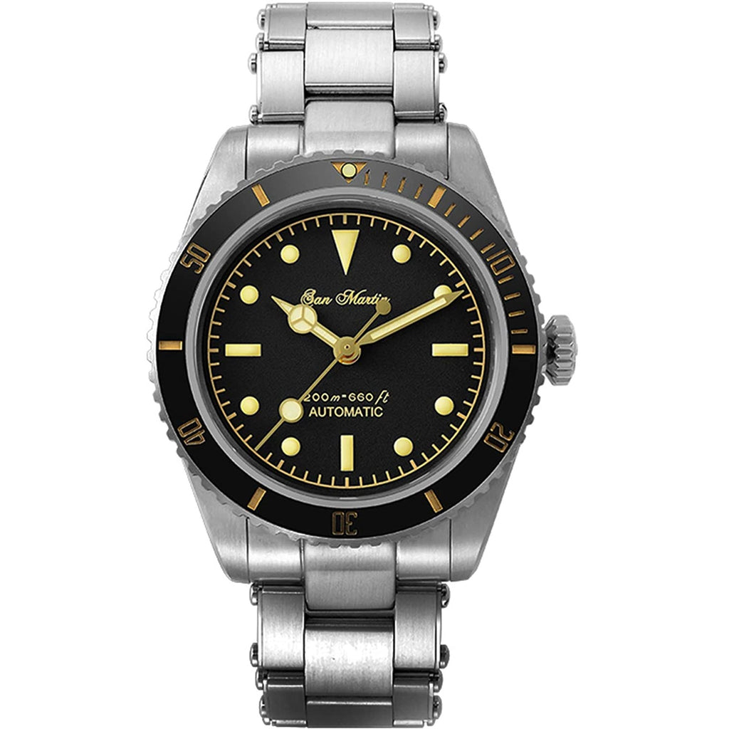 Montre de plongée SAN MARTIN 6200/6204 classique rétro pour hommes - Meilleures montres de plongée de luxe pour hommes des profondeurs - GRANDGOLDMAN.COM