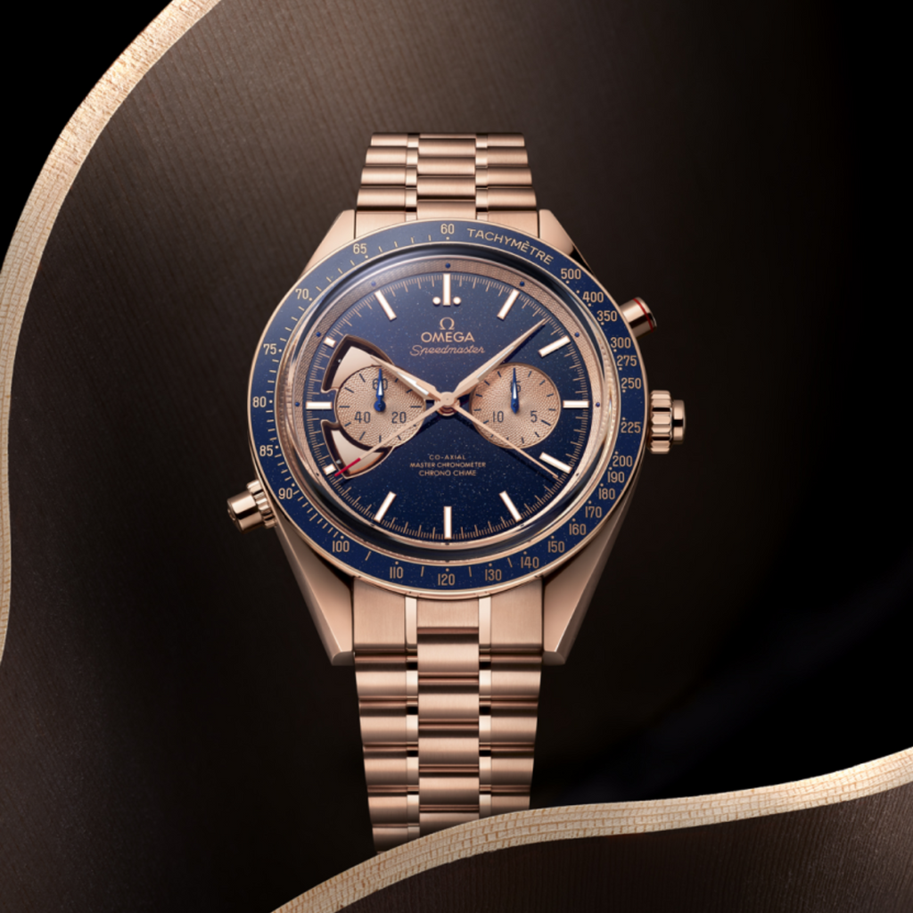 Carillon Omega Speedmaster Chrono en or Sedna