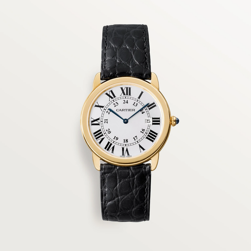 Montre Ronde Louis Cartier en or | 28 meilleures montres en or pour hommes Cartier pour reprendre le temps que vous avez perdu - GRANDGOLDMAN.COM