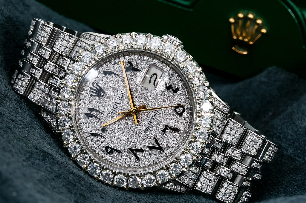 Rolex Iced Out Diamond avec aiguilles en or - Diamond Watch Game : Êtes-vous un connaisseur ?