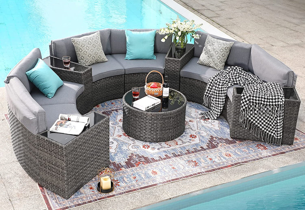 Canapé incurvé demi-lune SUNSITT - Les meilleurs modules d'extérieur pour faire de votre patio un salon confortable - TAXHVN.COM