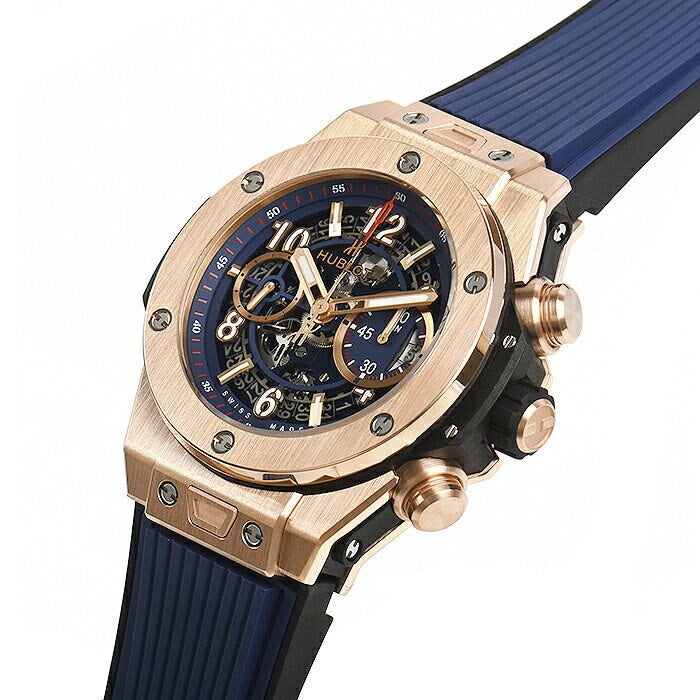 Montre de plongée Big Bang UNICO King Gold Blue 45 mm gros plan - Meilleures montres de plongée de luxe pour hommes des profondeurs - GRANDGOLDMAN.COM