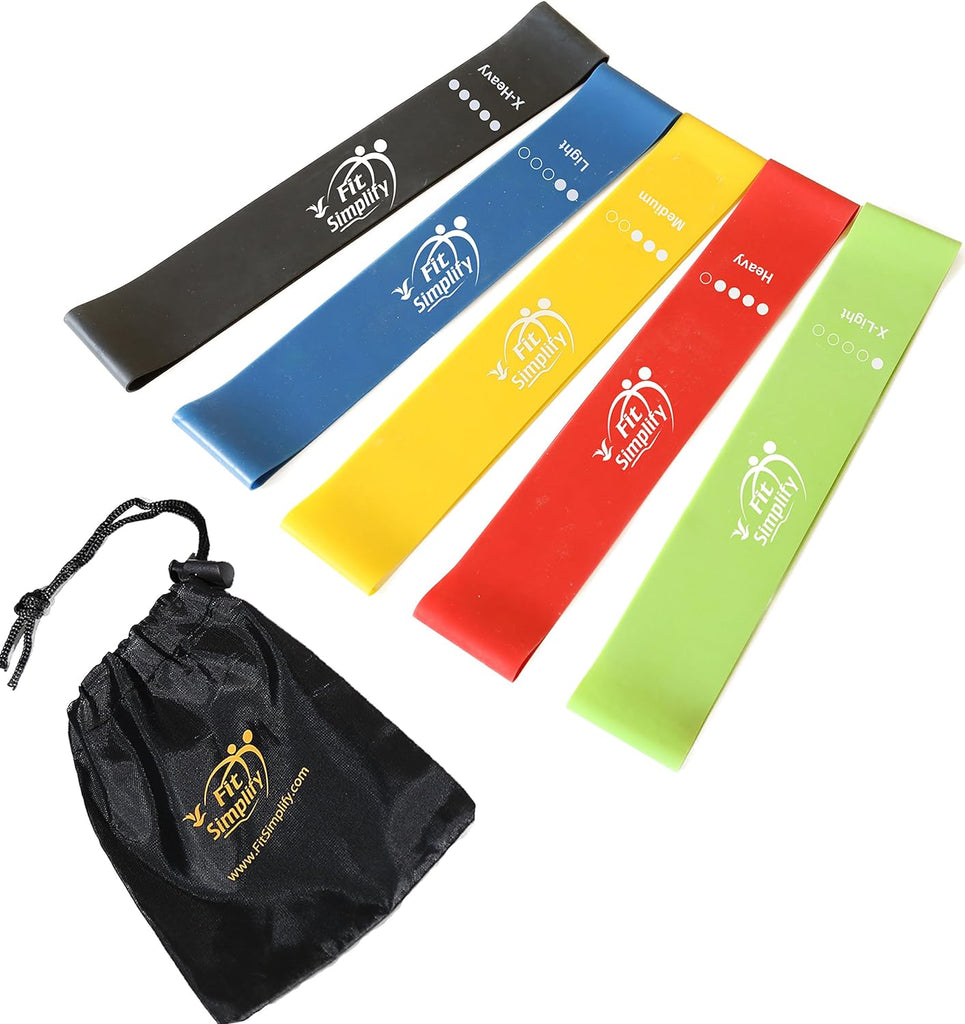 Fit Simplify Resistance Loop Exercise Bands with Instruction Guide and Carry Bag, Set of 5 - Leg Press for Glutes: Round & Shapely Booty Guide (Easy) - Can you build glutes with leg press? - grandgoldman.com
