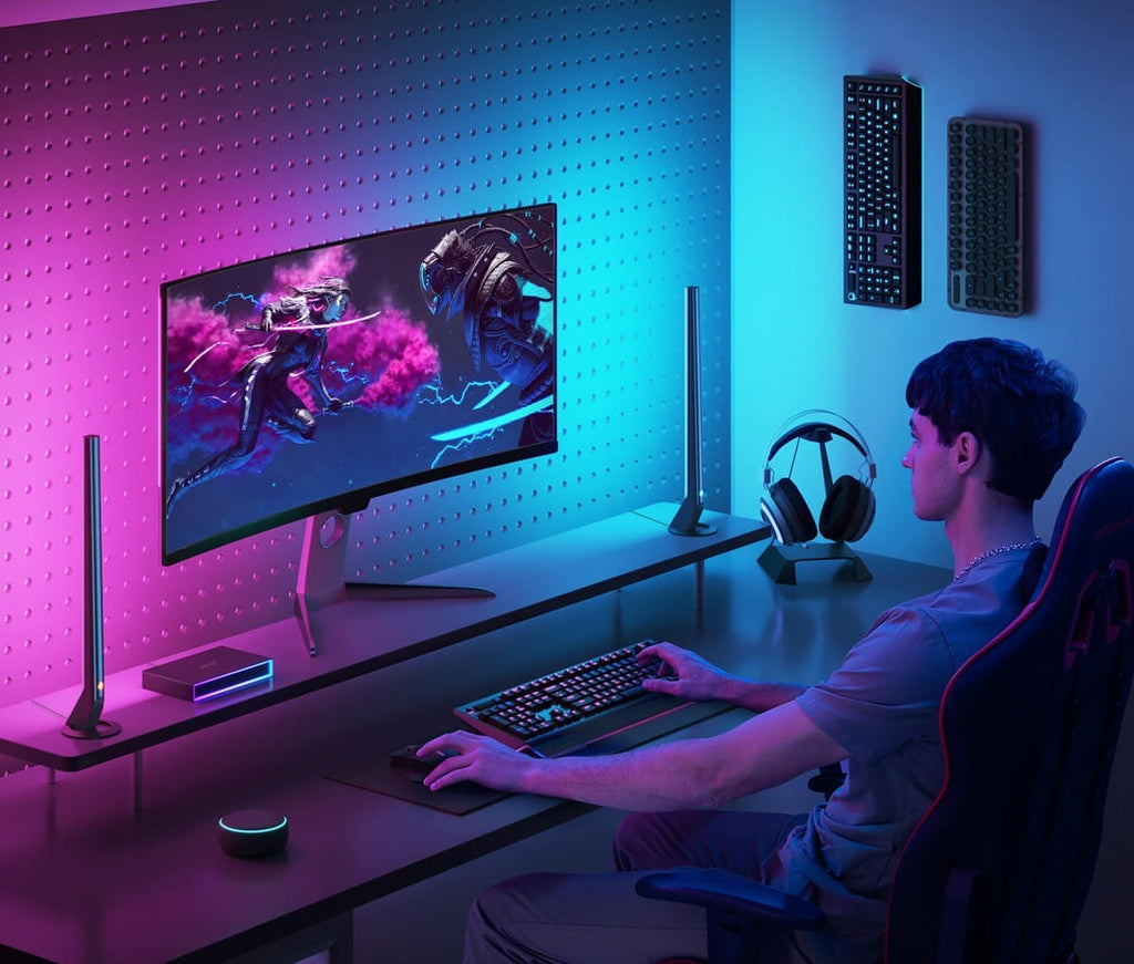 Govee RGBIC Gaming Light Bars H6047 with Smart Controller, Wi-Fi Smart LED Gaming Lights with Music Modes and 60+ Scene Modes Built, Works with Alexa & Google Assistant, Christmas Lights Decor - How to relax with smart lighting - grandgoldman.com