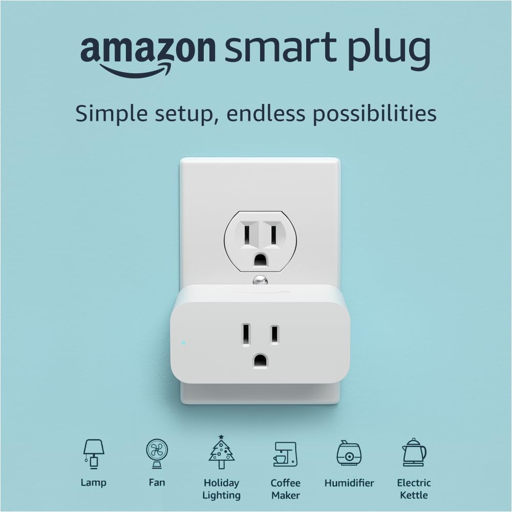 Amazon Smart Plug | Works with Alexa | control lights with voice | easy to set up and use - Smart Plugs and Energy Usage Tracking