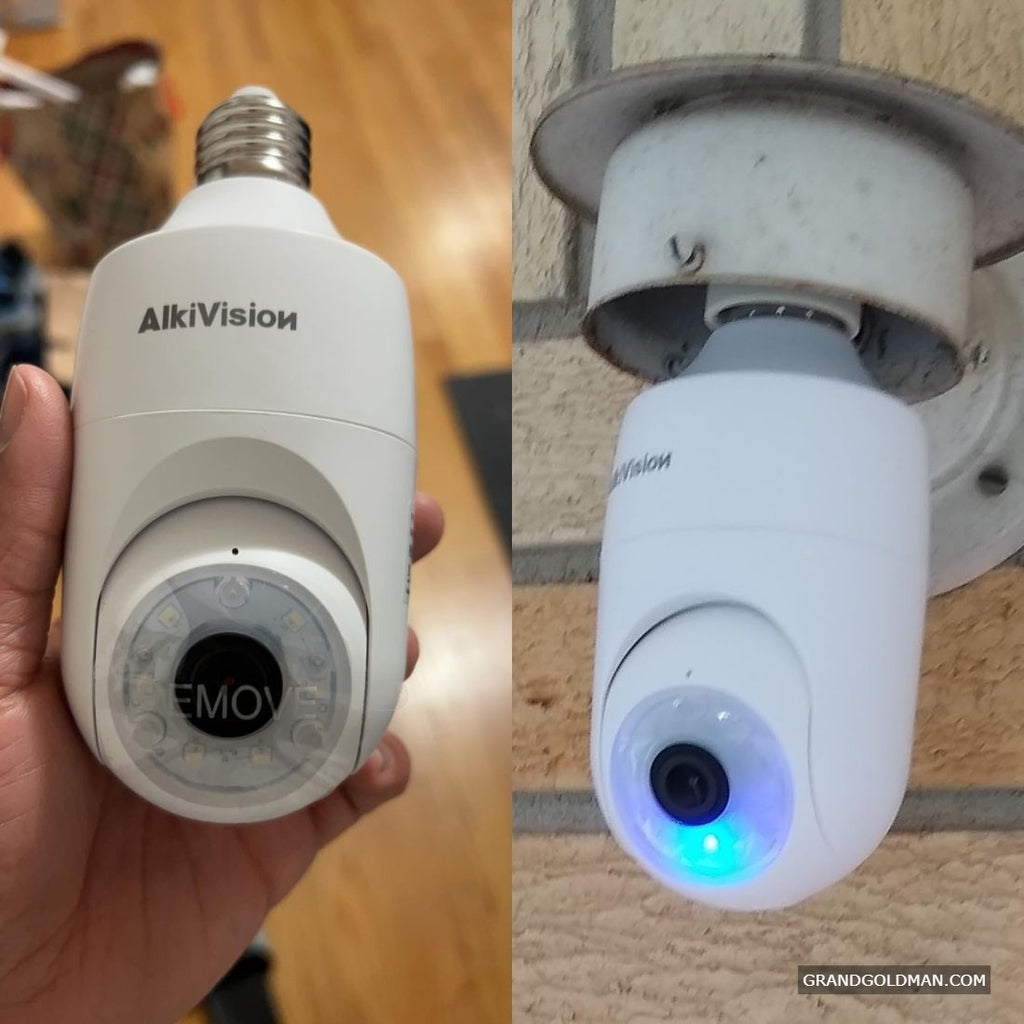 Caméras de sécurité à ampoule Alkivision 2K sans fil - Meilleure caméra à ampoule de sécurité (Avis) - grandgoldman.com