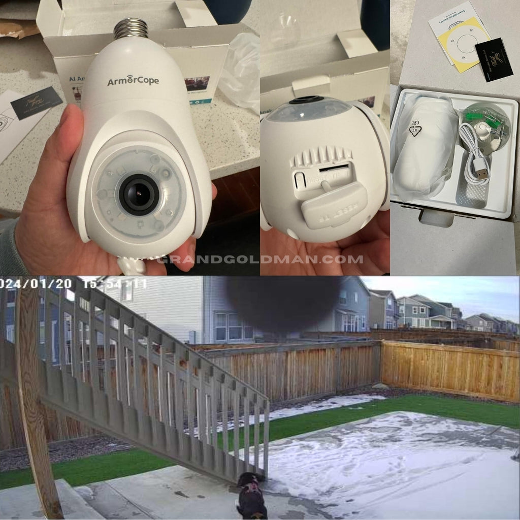 Caméra de sécurité à ampoule Armorcope 2K 2,4 GHz, 360° : Meilleur suivi de mouvement - Meilleure caméra de sécurité à ampoule - GRANDGOLDMAN.COM