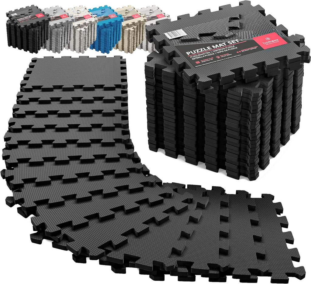 BEMAXX Gym Flooring Set - Interlocking EVA Soft Foam Floor Mat, 18 Pieces Puzzle Rubber Tiles Protective Play Workout Exercise Mats Underlay MattingSports Pool Home Fitness - Best Home Gym Flooring reviews - grandgoldman.com