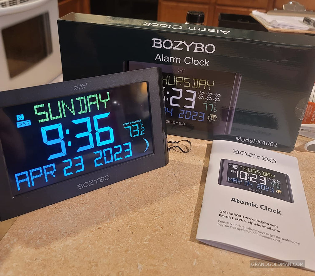 Horloge numérique BOZYBO avec 6 réveils - Meilleurs calendriers muraux numériques - grandgoldman.com