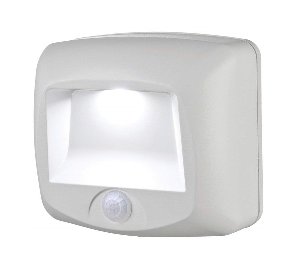 Beams MB530 Lampe d'escalier LED sans fil à détection de mouvement pour intérieur et extérieur, 35 lumens, alimentée par batterie, paquet de 1, blanc - Meilleures lumières de sécurité extérieures avec détecteurs de mouvement (testées) - grandgoldman.com