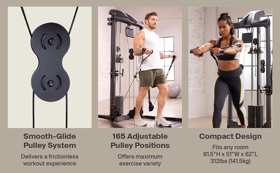 Centr Home Gym Functional Trainer - Multifunctional Cable Machine Home Gym System - Workout Weight Machine for Strength Training - Full Body Compact Exercise & Fitness Equipment Set - Best all in one home gym - grandgoldman.com