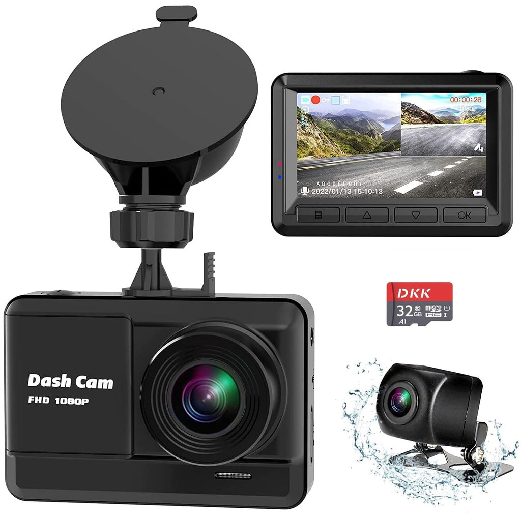 DKK Mini Dash Cam avant et arrière - Meilleure caméra de tableau de bord pour les camionneurs - GRANDGOLDMAN.COM