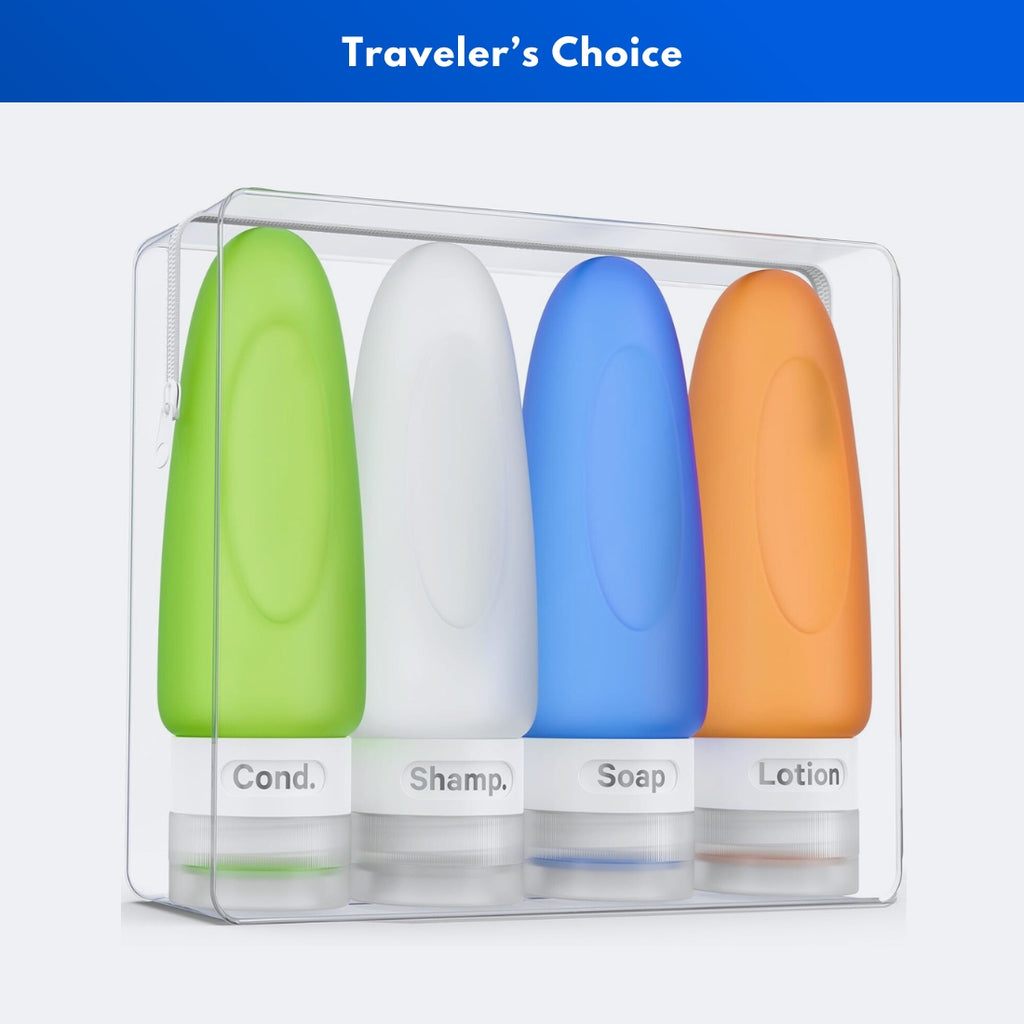 DOT&DOT Leak Proof Travel Bottles for Toiletries, TSA Approved - Best Travel Toiletry Bottles Reviews - GRANDGOLDMAN.COM