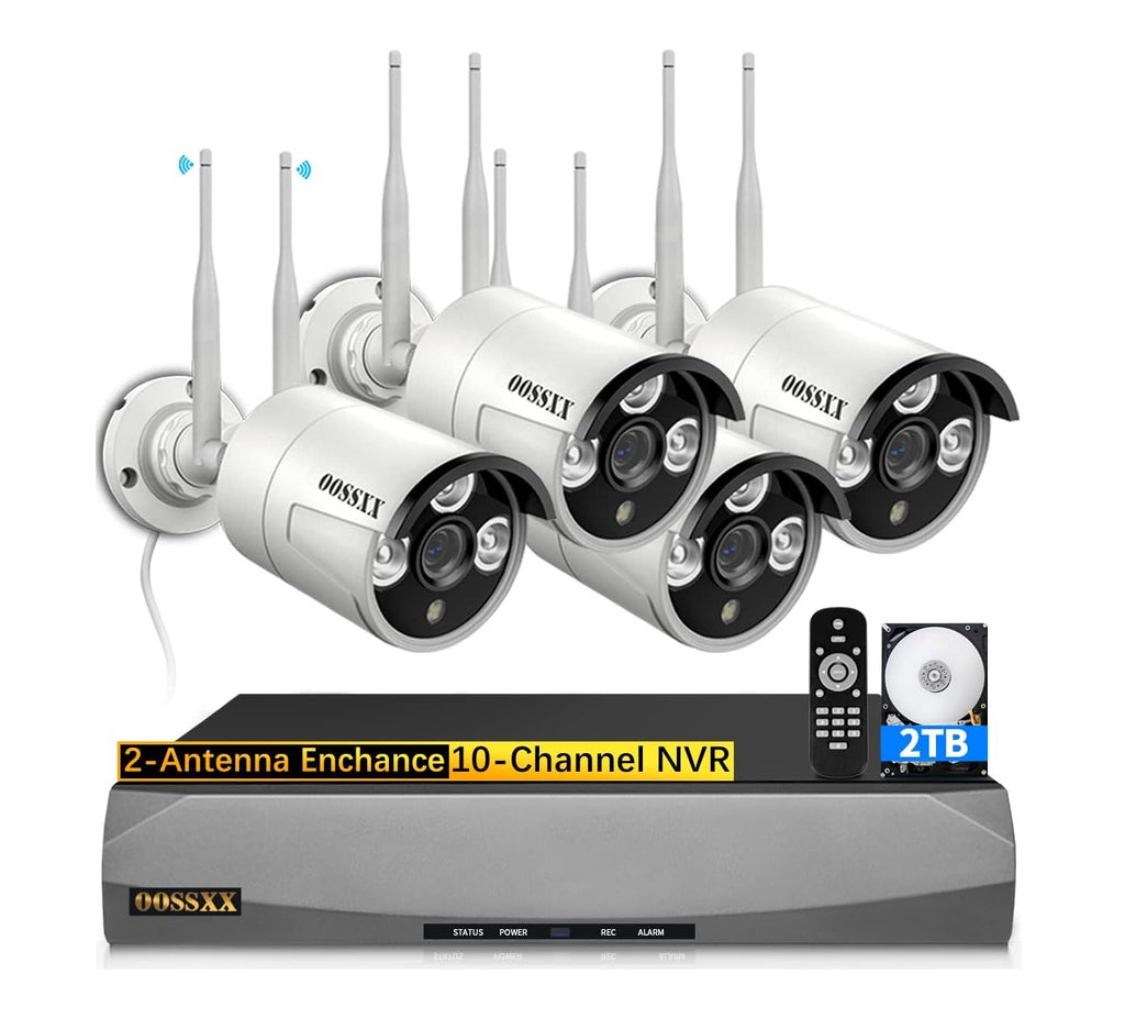 (Dual Antennas for Wi-Fi Enhanced) AI Human Detected 2K 3.0MP Wireless Security Camera System, Surveillance NVR Kits with 2TB Hard Drive, 4Pcs Outdoor WiFi Security CAMERAS - What is an NVR camera system? Benefits & Cloud Storage, Comprehensive Guide - grandgoldman.com