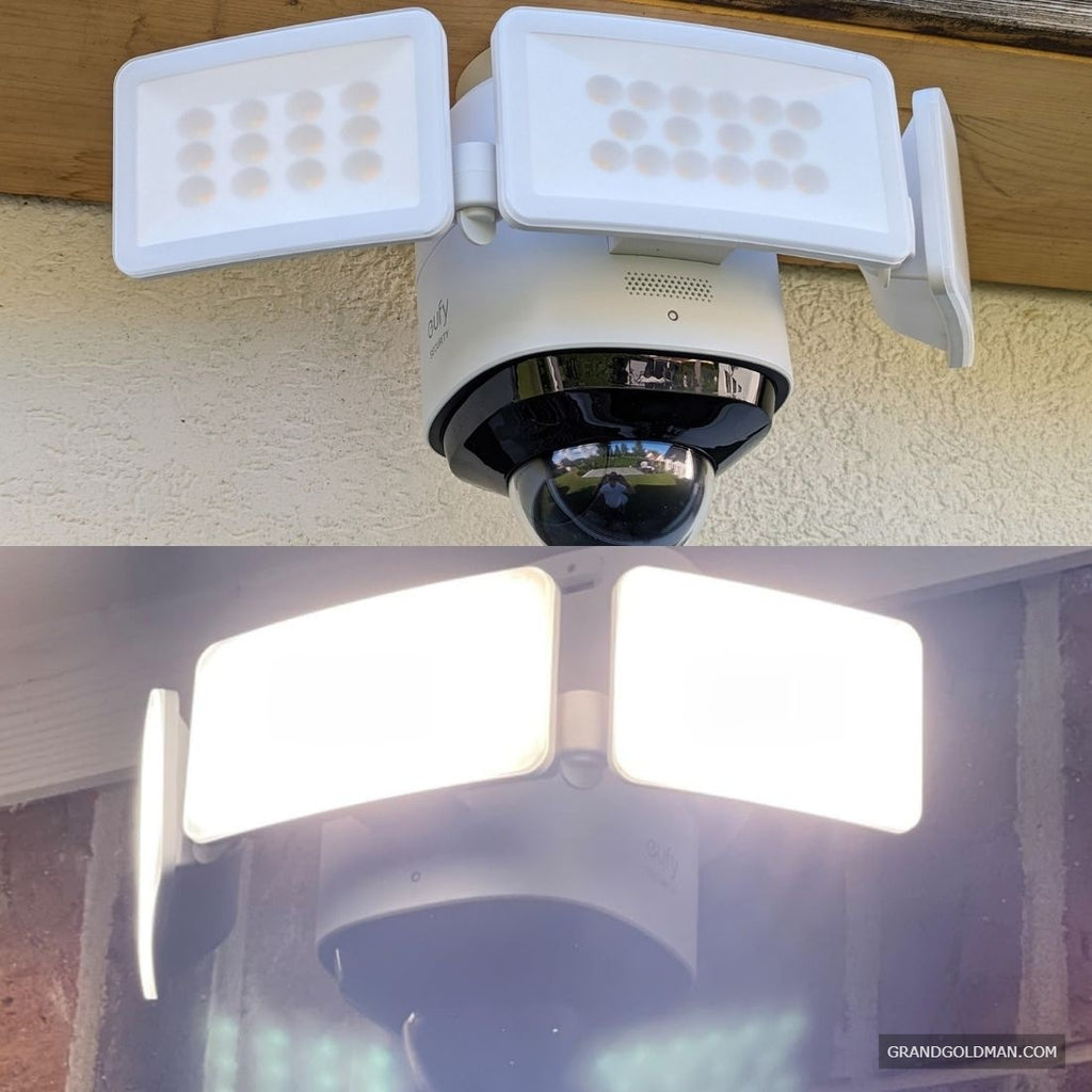 Caméra de projecteur de sécurité EUFY S330 S330, couverture panoramique et inclinaison à 360 degrés, 2K Full HD, 3 000 lumens, éclairage intelligent, résistant aux intempéries, sur l'appareil - Meilleures caméras de projecteur sans abonnement (Avis) - grandgoldman.com