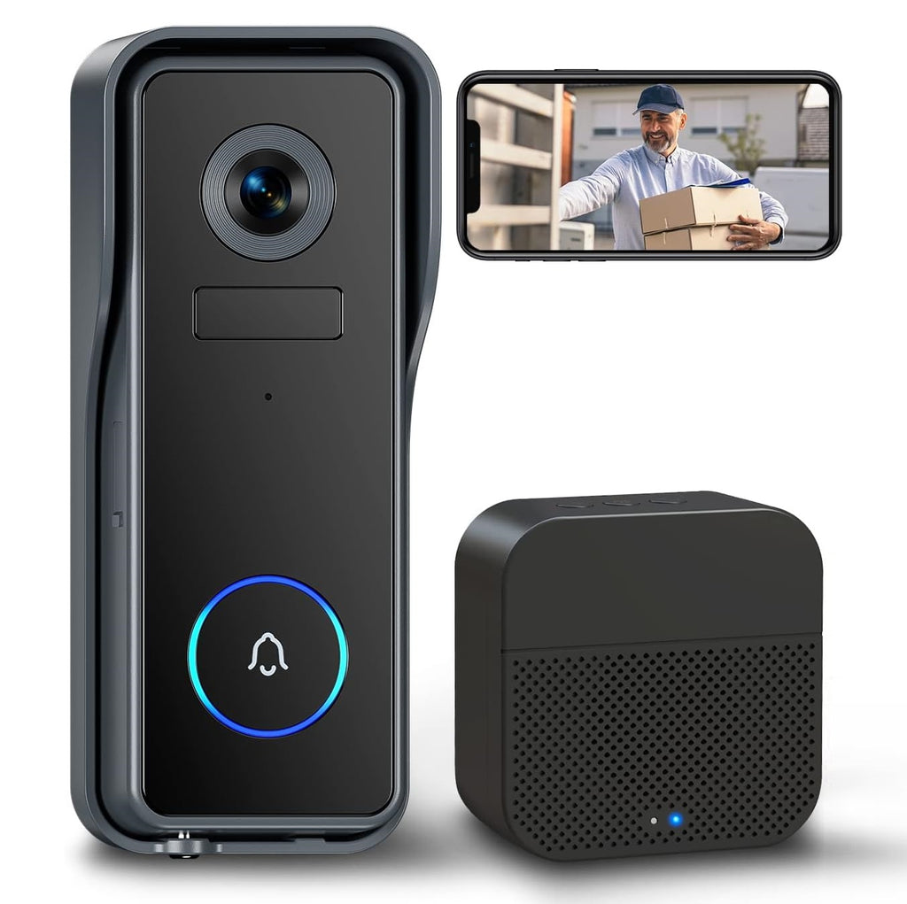 Caméra de sonnette vidéo sans fil EUKI - Meilleur avec carillon - Meilleures caméras de sonnette pour appartement Amazon - GRANDGOLDMAN.COM