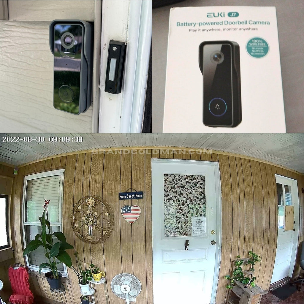 Caméra de sonnette vidéo sans fil EUKI - Meilleur avec carillon - Meilleures caméras de sonnette pour appartement Amazon - GRANDGOLDMAN.COM