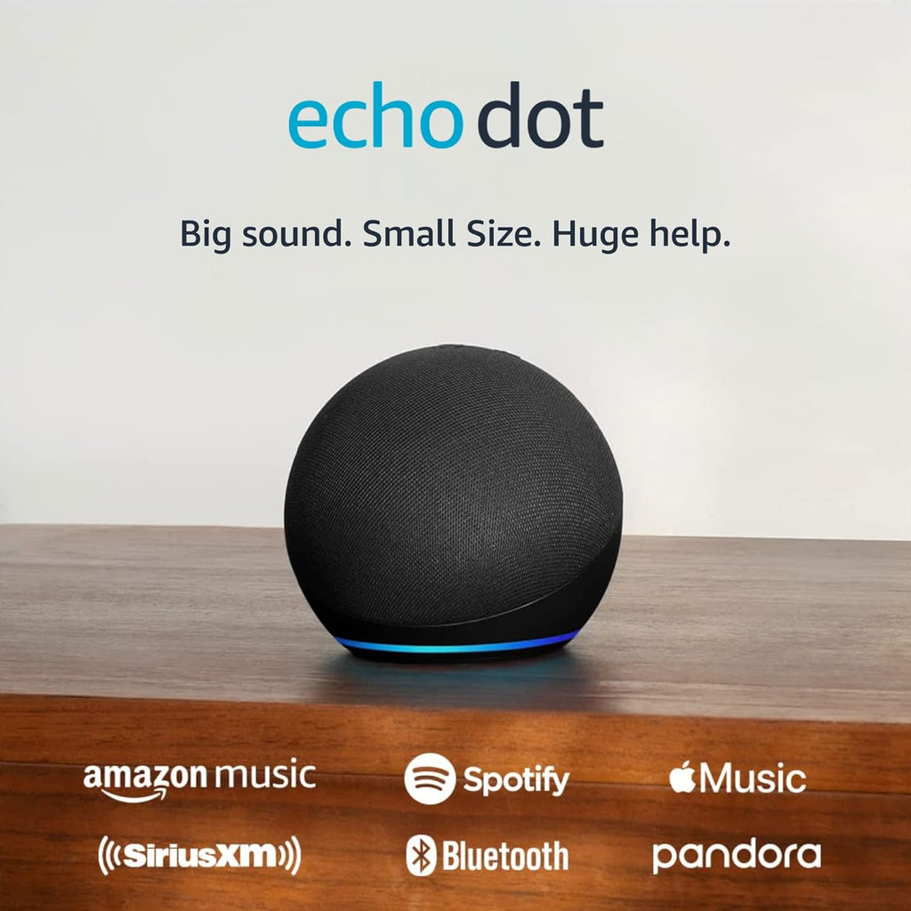 Echo Dot (5th Gen, 2022 release)  With bigger vibrant sound, helpful routines and Alexa   - Best smart home hub for apple products - grandgoldman.com
