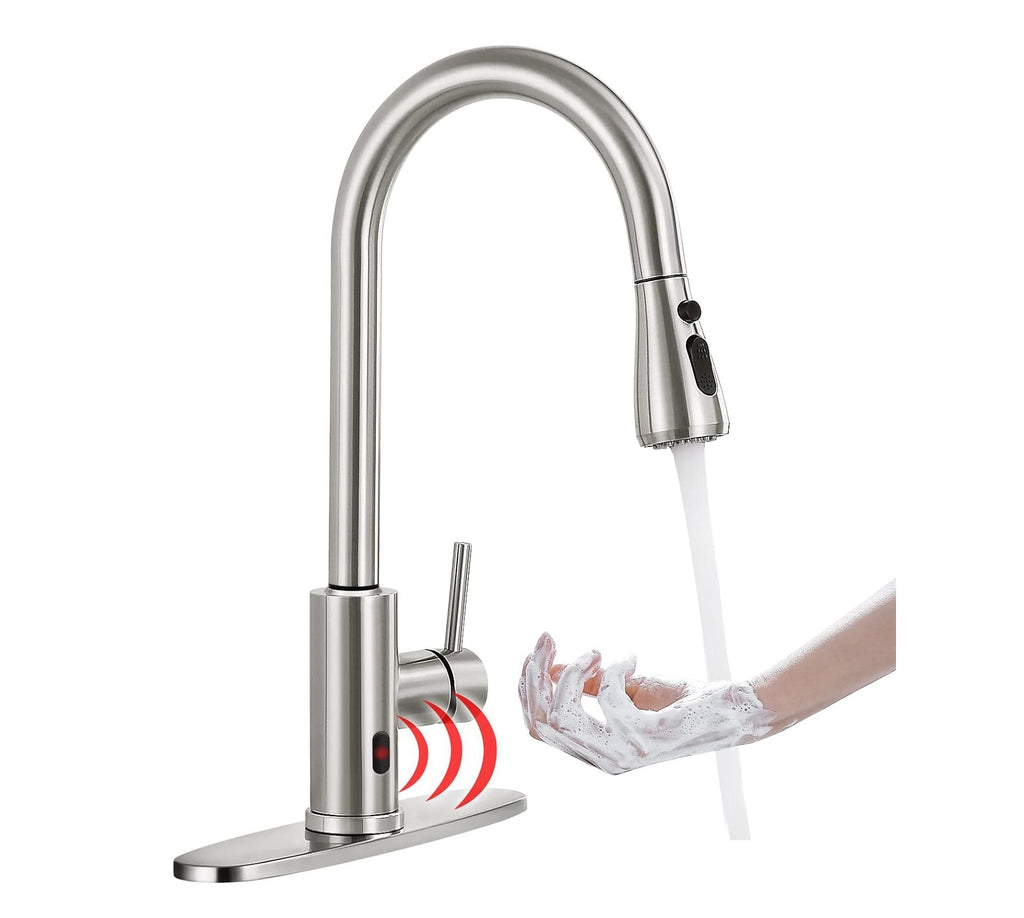 FGKQ Touchless Kitchen Faucet with Pull Down Sprayer - Best Touchless Kitchen Faucets - grandgoldman.com