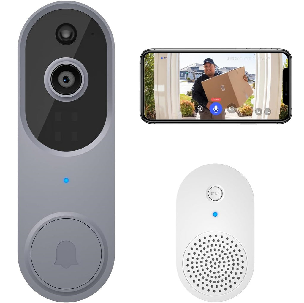 9. FISHBOT 1080P Smart Video Doorbell Camera with Ring Chime: Best AI Human Detection