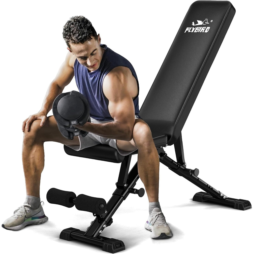 FLYBIRD Weight Bench, Adjustable Strength Training - Best Home Gym Equipment for Limited Space Reviews - grandgoldman.com